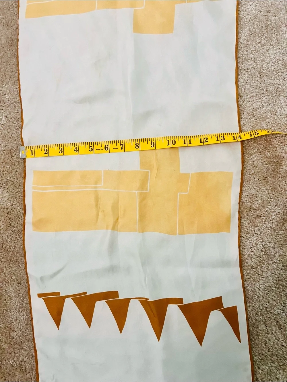 Vintage Vera Neumann 100% Silk Scarf Abstract Geometric Hand Rolled Signed Vera